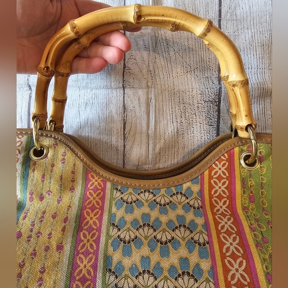 Relic Vintage Y2K Floral Handbag Bamboo Handles Retro Cottagecore Whimsy style - Picture 4 of 10